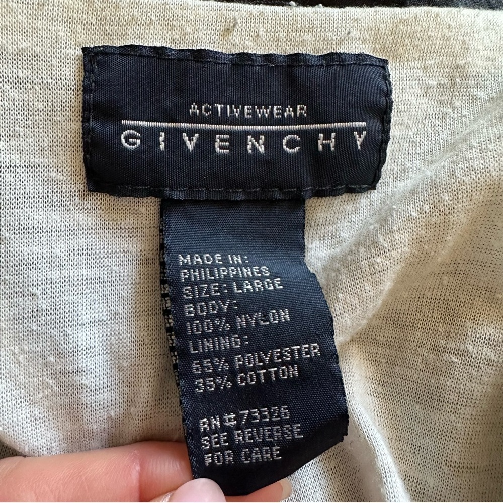 Vintage Givenchy Logo Bomber Windbreaker Jacket Olive & Navy L - Picture 5 of 16